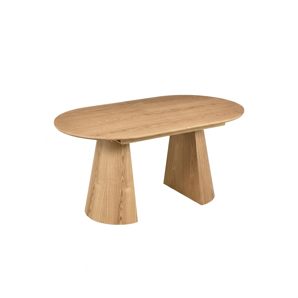 Sherwood Natural Oak Finish Oval Extension Dining Table  160-200cm - MyChocolateWood