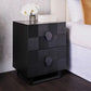 TALISA CONTEMPORARY 2-DRAWER LARGE BEDSIDE TABLE BLACK