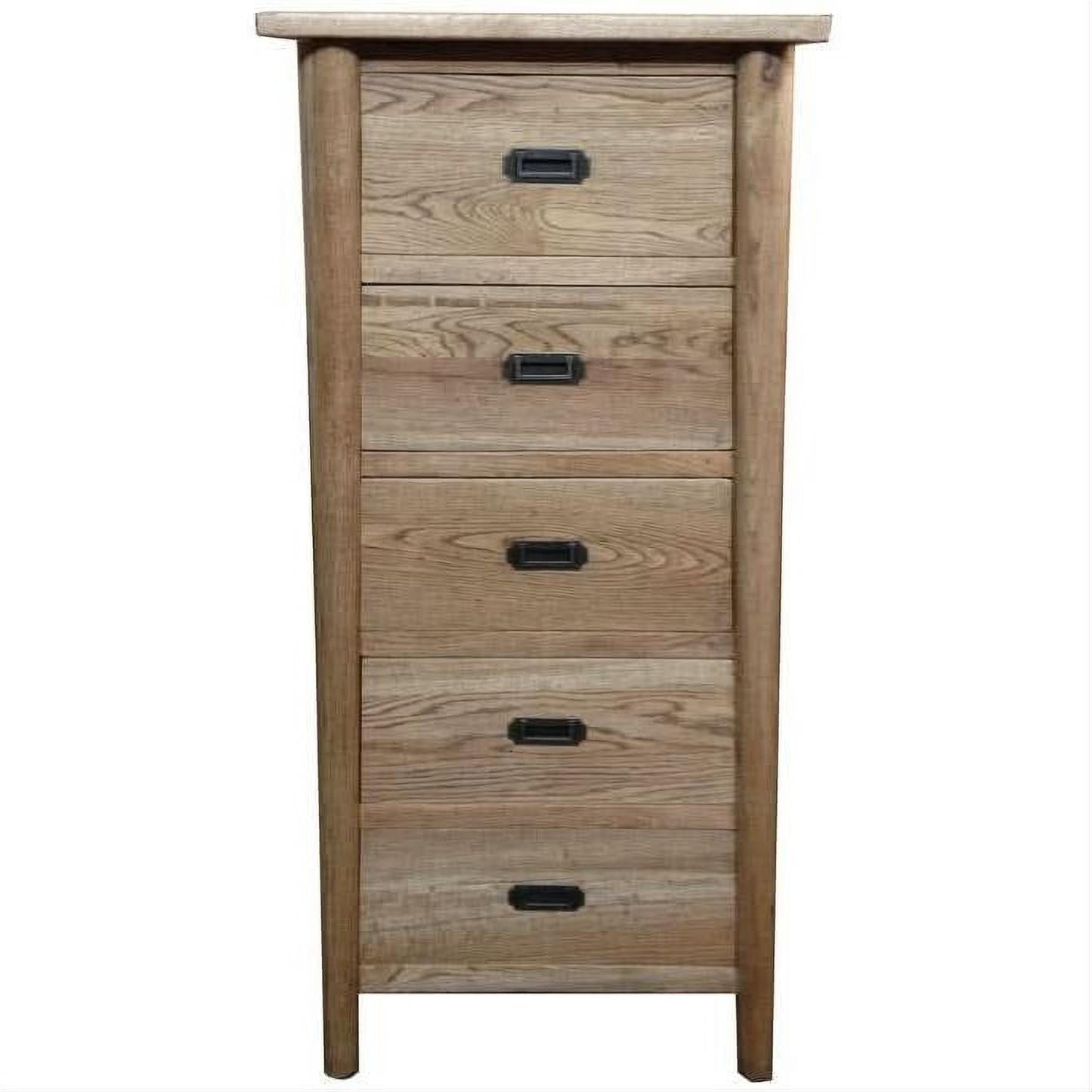 FITAN SOLID OAK 5-DRAWER TALLBOY CHEST OF 5 DRAWERS NATURAL