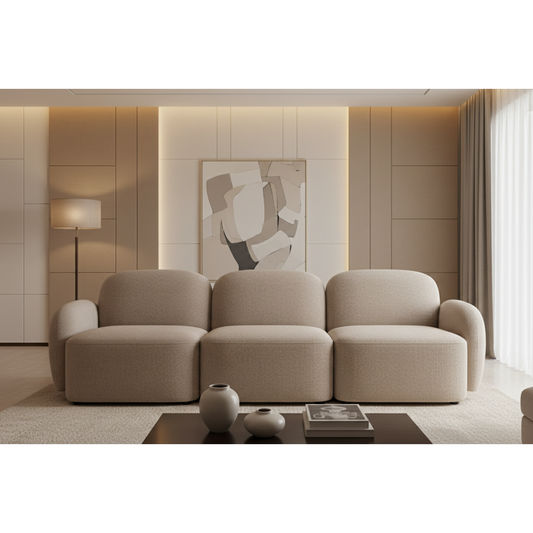 LORELEI 3-SEATER MODULAR SOFA CHENILLE - TAUPE - MyChocolateWood