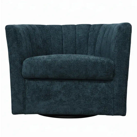 WINTHROP SWIVEL ARMCHAIR CHAIR/OCCASIONAL TEAL CHENILLE - MyChocolateWood