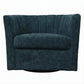 Winthrop Swivel Armchair in Teal Chenille angle