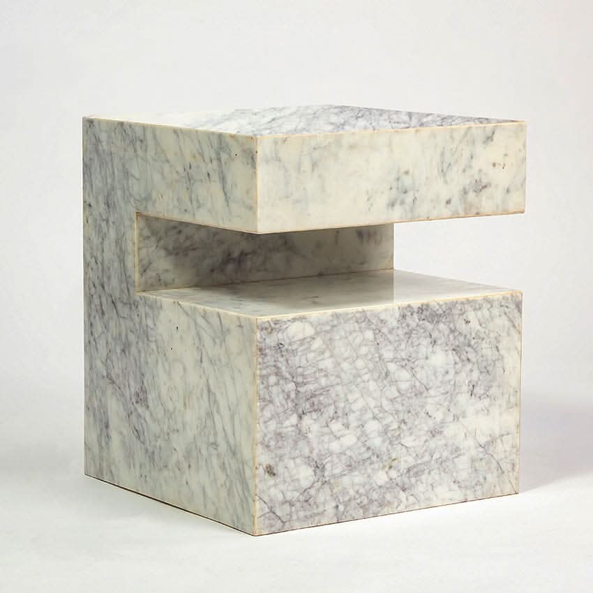 BALLARD SOLID MARBLE SIDE TABLE/LAMP TABLE/ACCENT TABLE - MyChocolateWood