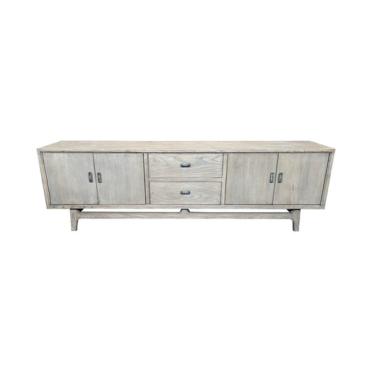 NEVANA  RECYCLED ELM TIMBER 4-DOOR 2-DRAWER TELEVISION UNIT  NATURAL 195CM - MyChocolateWood