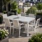 Finnigan 7 Piece Outdoor Aluminium Dining Set in White/Grey