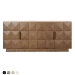 HAMPSHIRE RIVER BROWN MARBLE TOP/WALNUT 4-DOOR BUFFET/SIDEBOARD - - MyChocolateWood