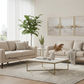 THORNA 2-SEATER + 3-SEATER  REAL LEATHER SOFA SET WHEAT