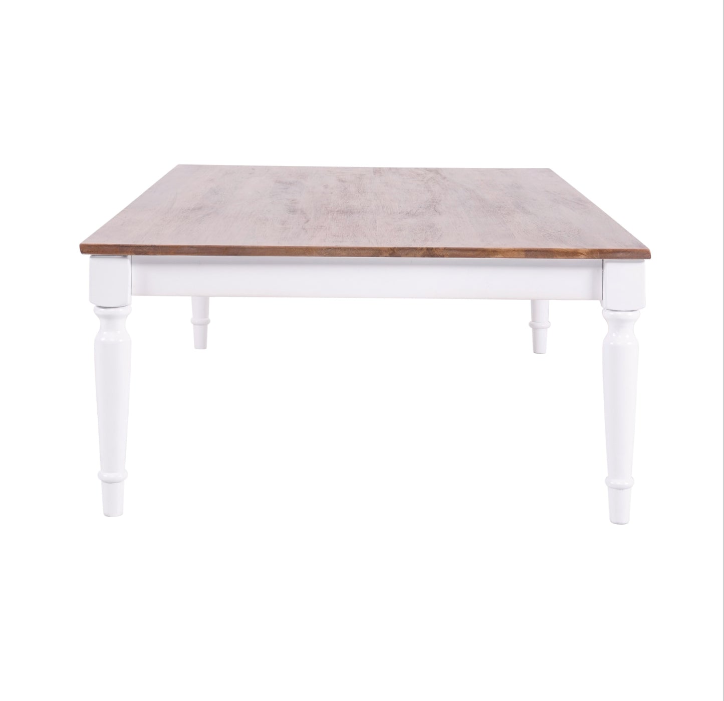Boland Timber Coffee Table - Mango Wood Top - 160cm Natural/White