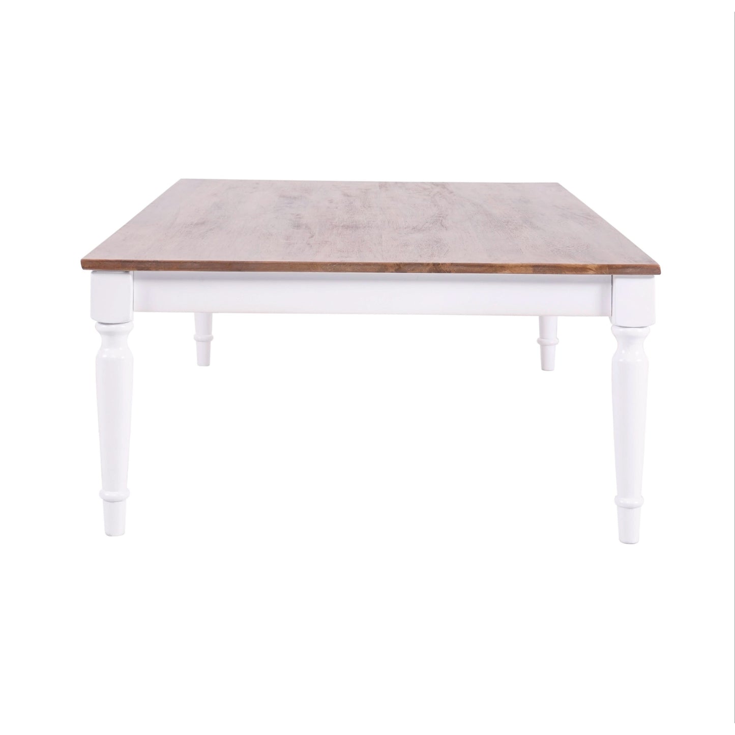 Boland Timber Coffee Table - Mango Wood Top - 160cm Natural/White - MyChocolateWood