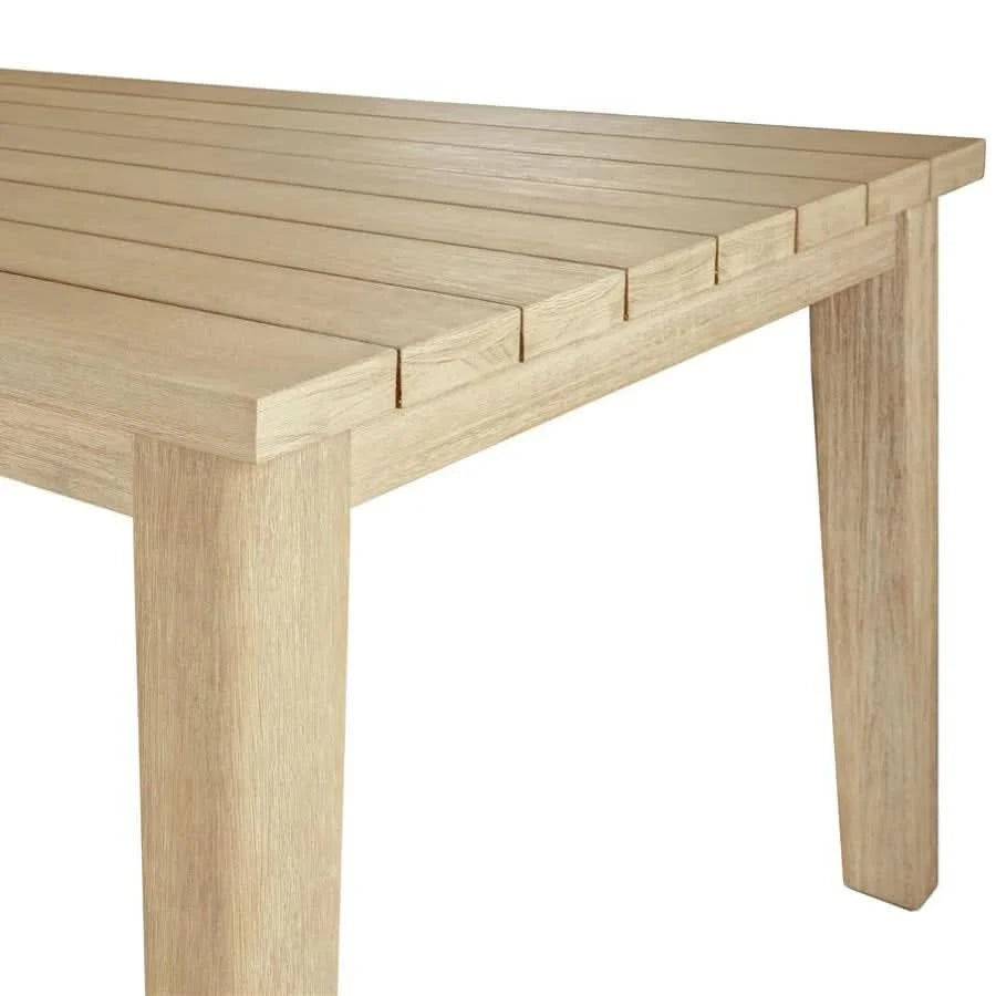 ATHENA EUCALYPTUS TIMBER OUTDOOR DINING TABLE WHITEWASH 220CM