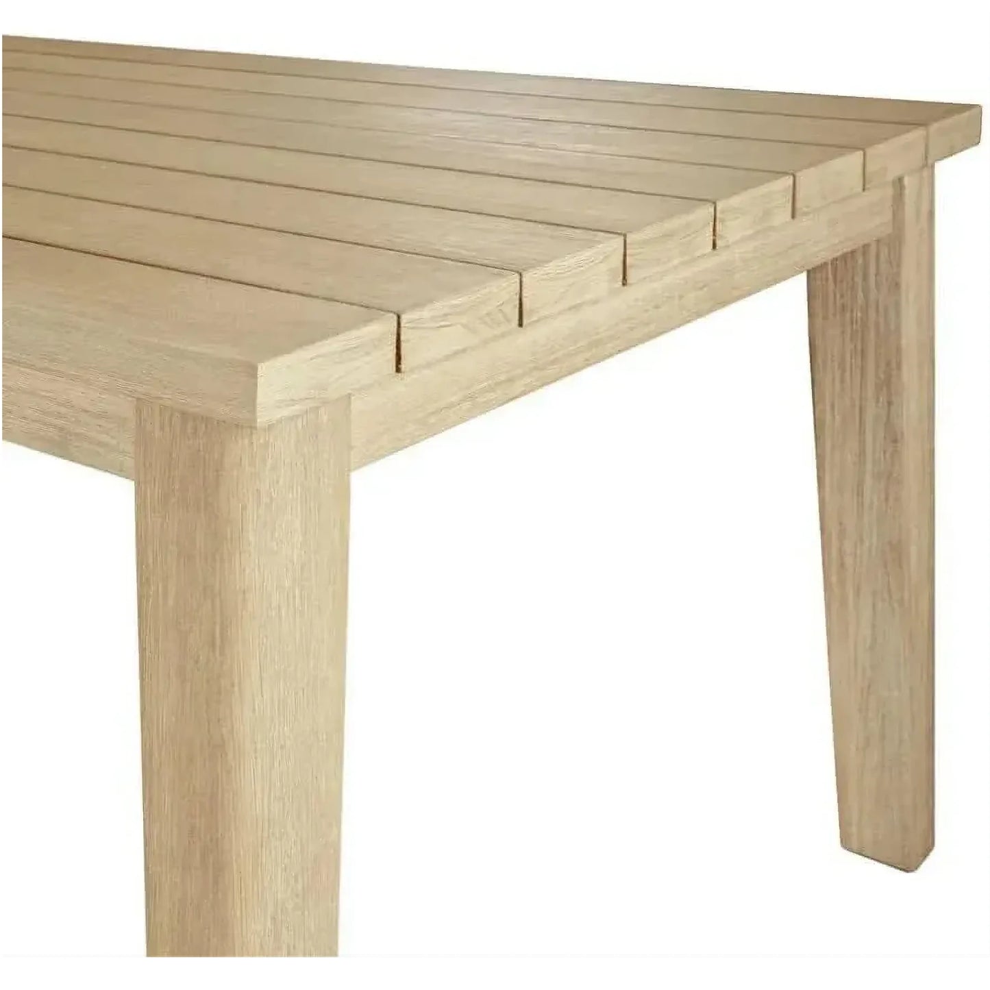 Athena Eucalyptus Timber Outdoor Dining Table in Whitewash, 220cm - Chocolate Wood