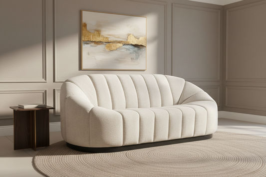 MADELEY 2.5-SEATER CHENILLE SOFA CREAM - MyChocolateWood