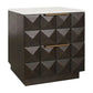 Hampshire 2-Drawer Bedside Table in Smoked Oak with White Marble Top - Chocolate Wood
