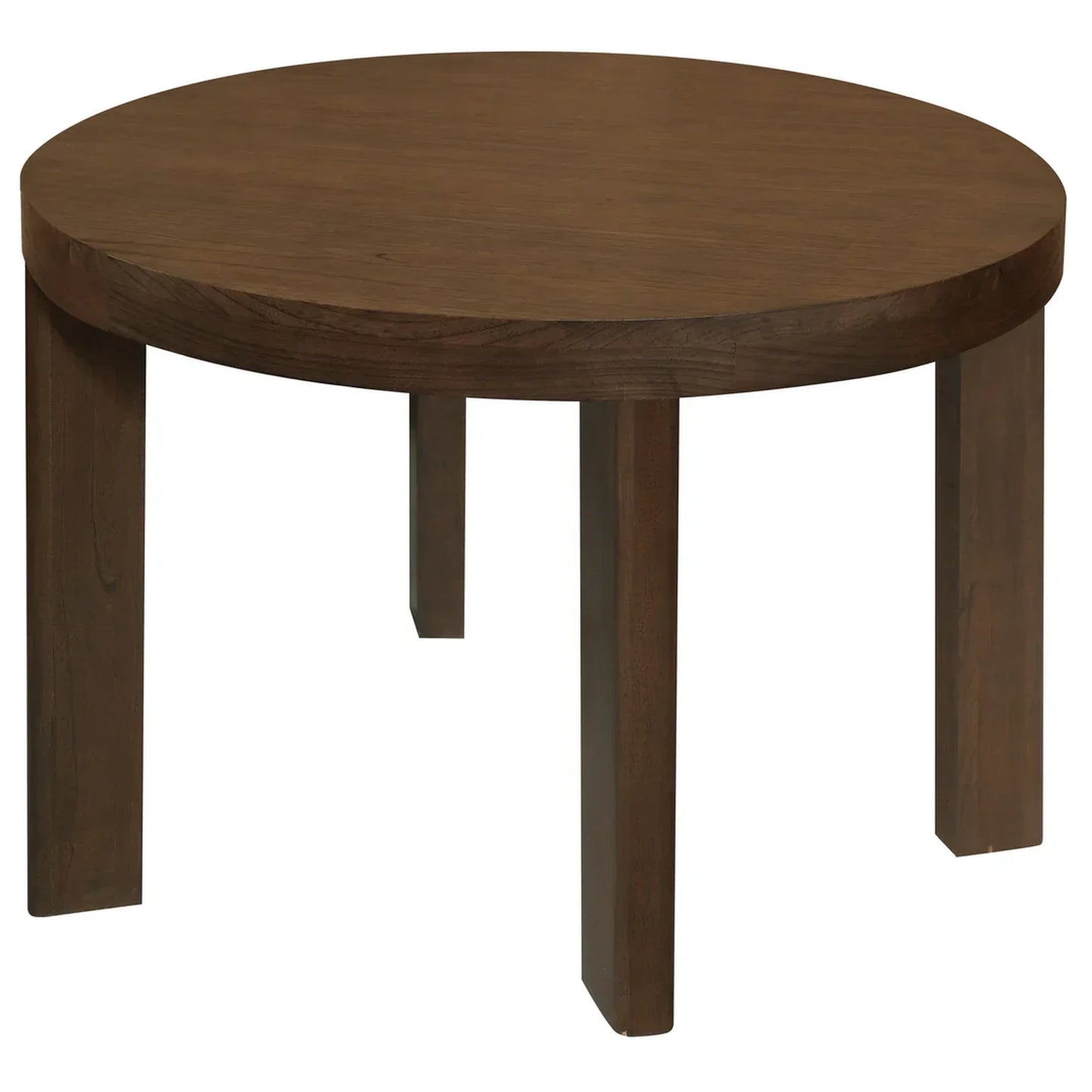Apollo Solid Mindi Timber Round Dining Table 110cm in Walnut - Chocolate Wood