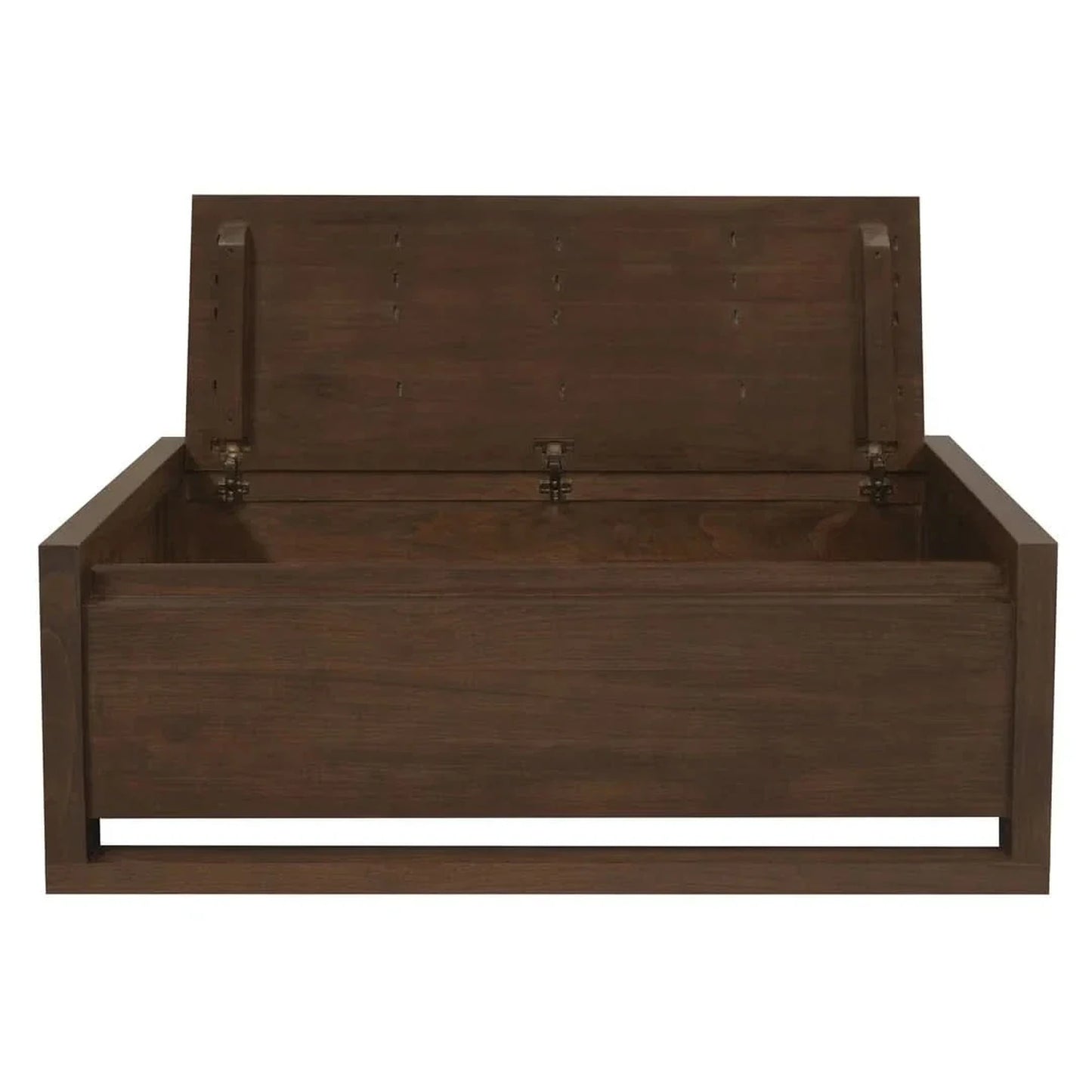 Jasper Solid Mindi Storage Bench in Walnut - Chocolate Wood