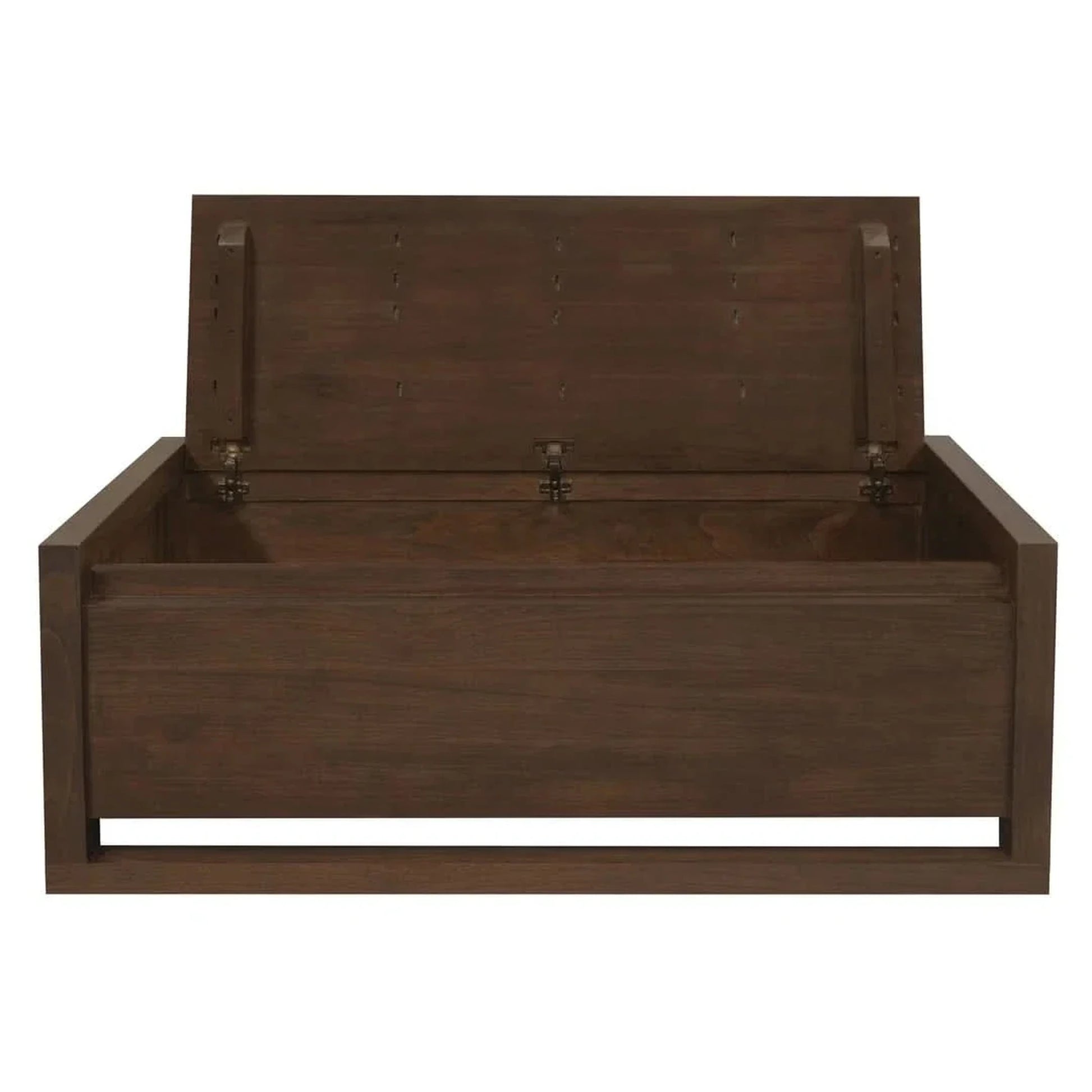 Jasper Solid Mindi Storage Bench in Walnut - Chocolate Wood