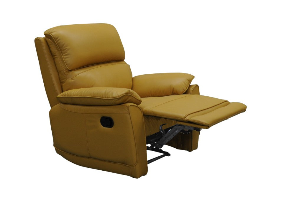 TORELLI GENUINE LEATHER RECLINER ARMCHAIR MUSTARD