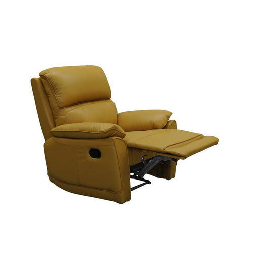 Torelli Genuine Leather Recliner Armchair in Mustard