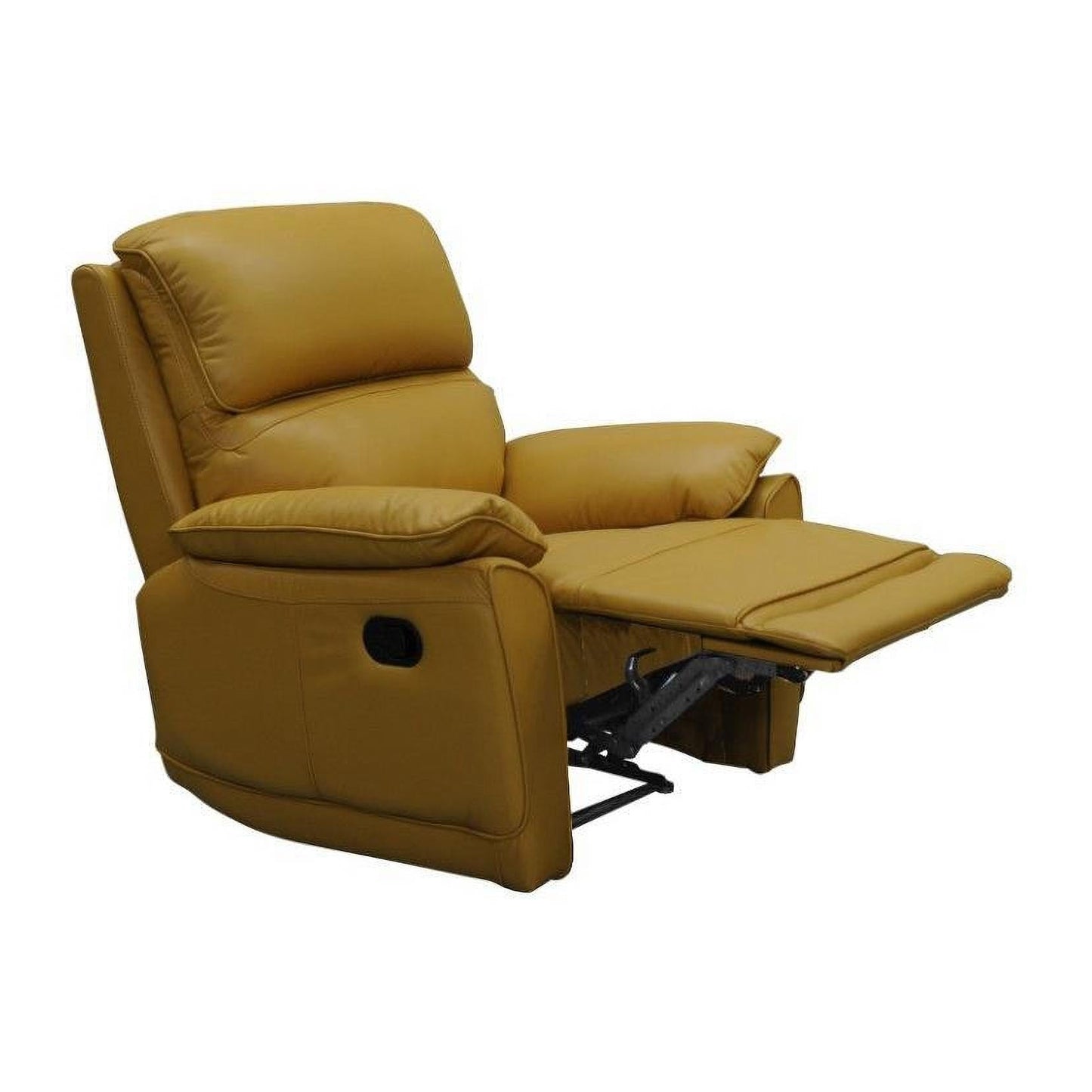 Torelli Genuine Leather Recliner Armchair in Mustard
