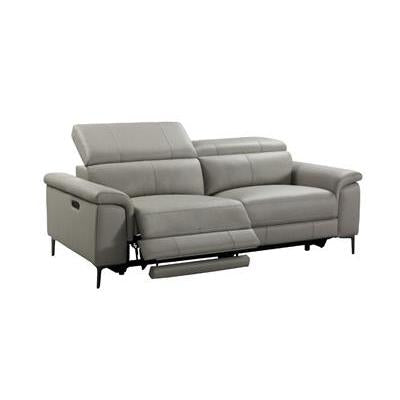 BRITTAS LEATHER 3-SEATER ELECTRIC RECLINER SOFA - GREY - MyChocolateWood