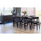 FARLOW OAK DINING TABLE SUITE WITH 6 FARLOW TIMBER SEAT DINING CHAIRS BLACK  180CM
