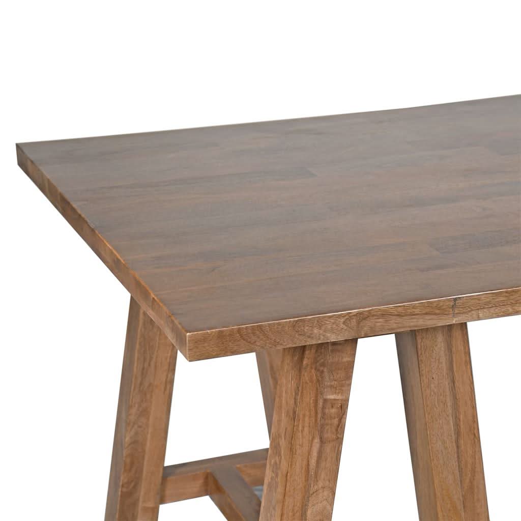 Solid mango wood dining table in French grey finish, 220cm long, from MyChocolateWood with a sleek, modern design.