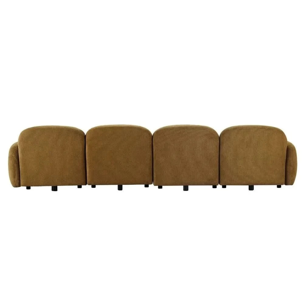 LORELEI  4-SEATER MODULAR FABRIC SOFA - TOFFEE COLOUR - MyChocolateWood
