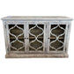 REINA GREYWASHED RECYCLED TIMBER/GLASS 3-DOOR BUFFET/SIDEBOARD - MyChocolateWood
