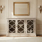 REINA GREYWASHED RECYCLED TIMBER/GLASS 3-DOOR BUFFET/SIDEBOARD - MyChocolateWood