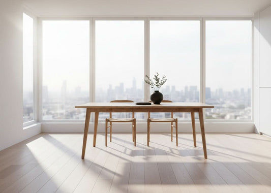 FITAN SOLID OAK DINING TABLE 150CM NATURAL - MyChocolateWood