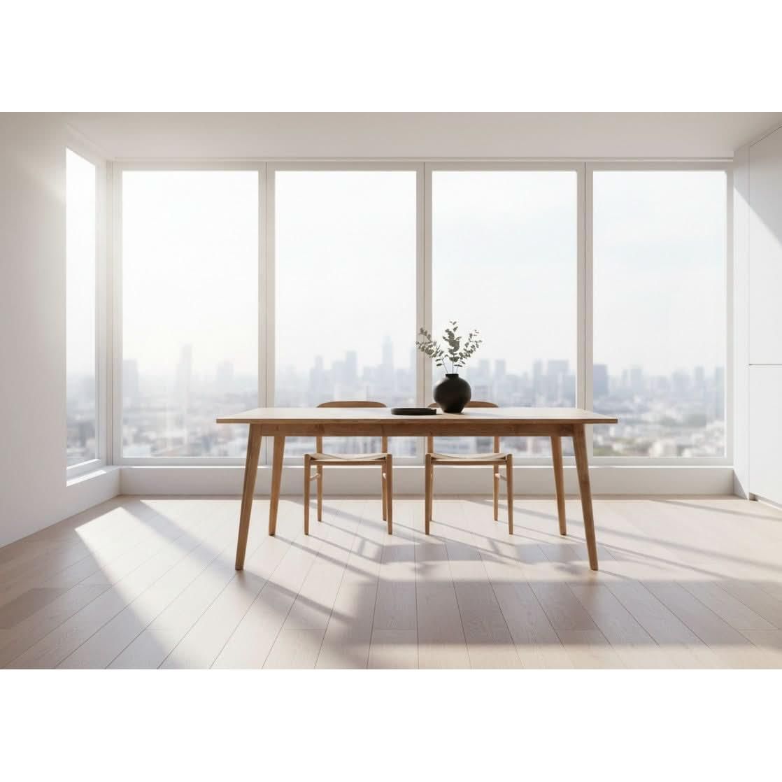 FITAN SOLID OAK  DINING TABLE 150CM NATURAL - MyChocolateWood
