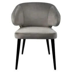 AUBERT BLACK OAK LEG DINING CHAIR WITH GREY VELVET - MyChocolateWood