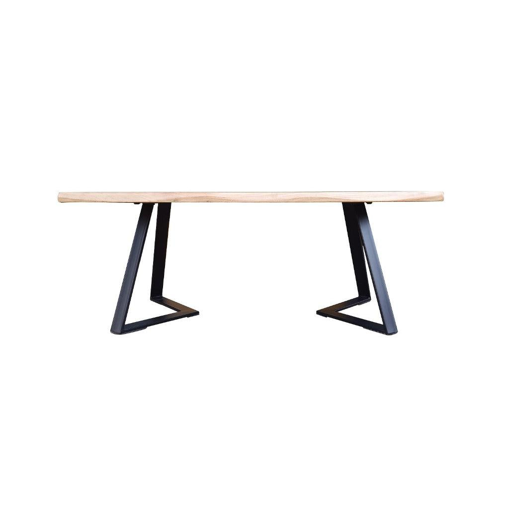 ARNIK ACACIA WOOD RECTANGULAR COFFEE TABLE  OCCASIONAL TABLE NATURAL /BLACK - MyChocolateWood