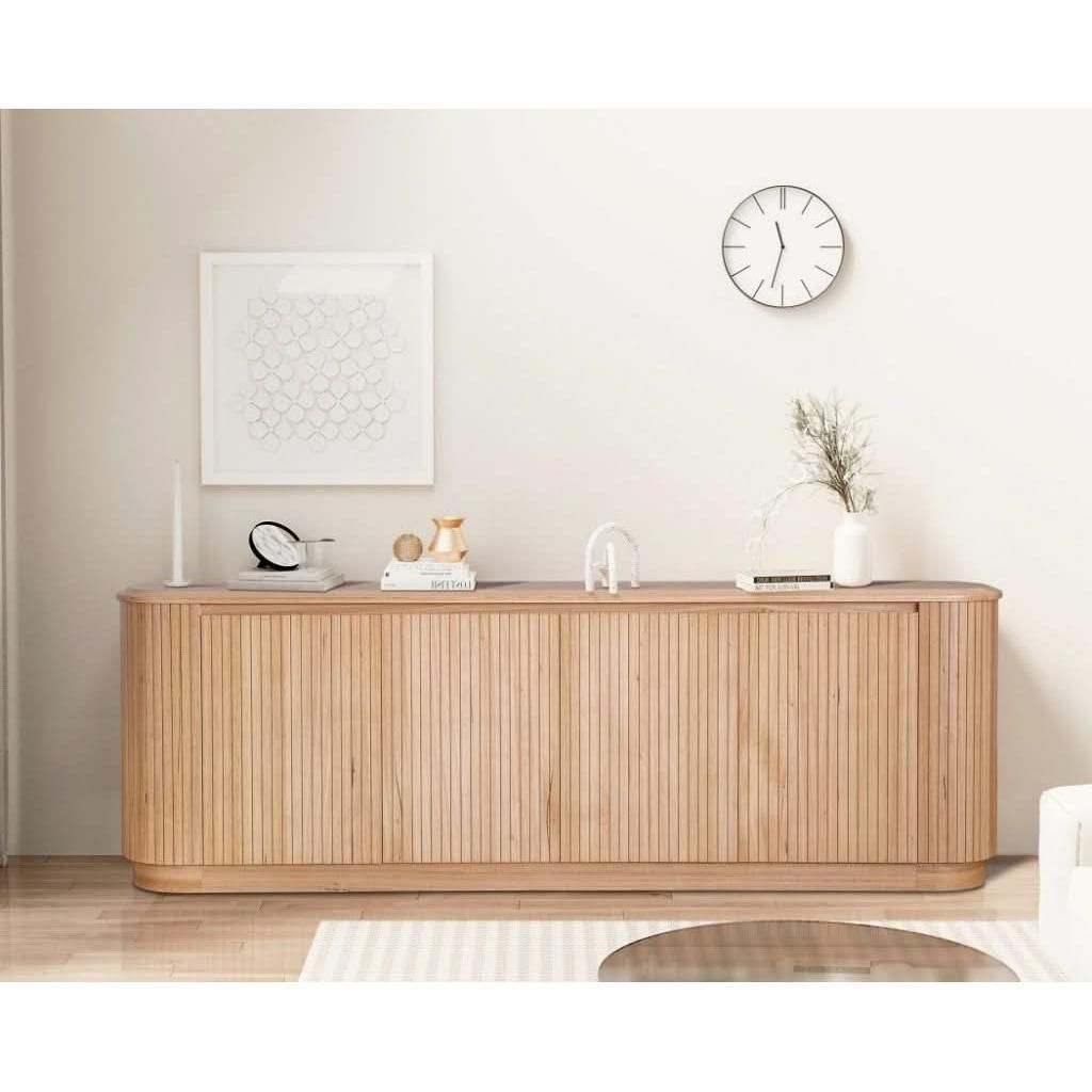 REMY NATURAL ASH 4 DOOR BUFFET SIDEBOARD IN NATURAL ASH COLOUR 240CM - MyChocolateWood