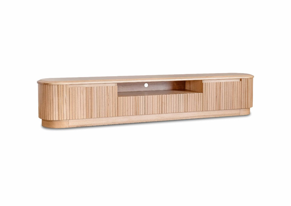 REMY NATURAL ASH 2-DOOR 2-DRAWER TV UNIT ETU  IN NATURAL ASH COLOUR 240CM - MyChocolateWood