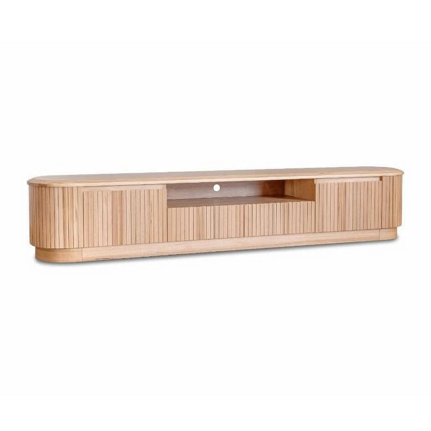 Remy Natural Ash 2-Door 2-Drawer TV Unit 240cm - Chocolate Wood