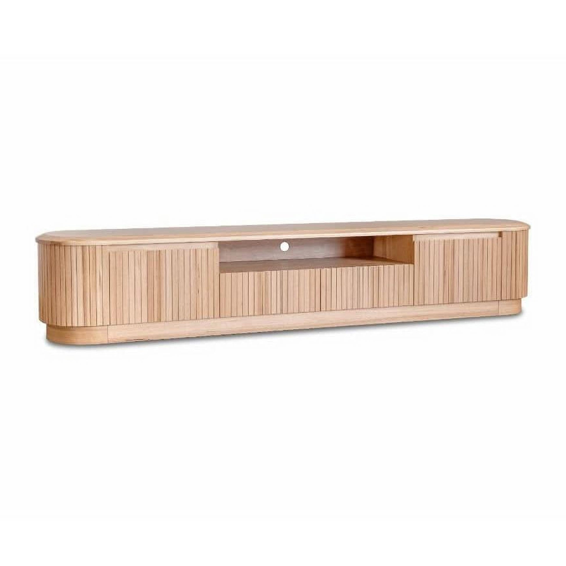 Remy Natural Ash 2-Door 2-Drawer TV Unit 240cm - Chocolate Wood