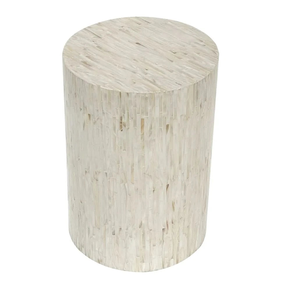 LAUSANNE MOTHER OF PEARL HAND MADE STOOL/SIDE TABLE/LAMP TABLE/ACCENT TABLE - MyChocolateWood