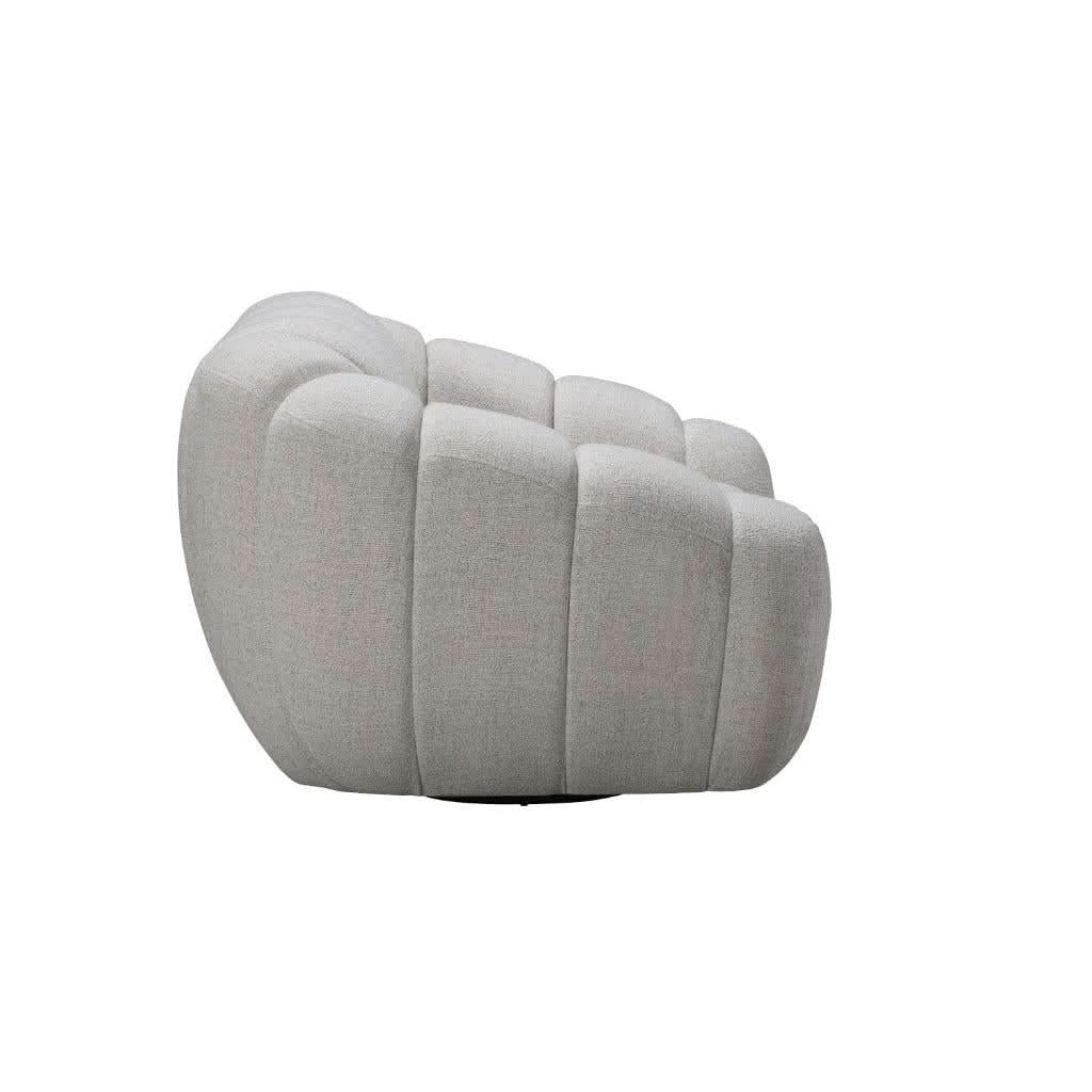 BRIELLE FABRIC ARMCHAIR 1 SINGLE SOFA WITH 360 DEGREE SWIVEL BEIGE - MyChocolateWood