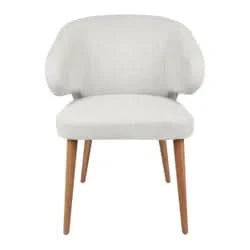AUBERT NATURAL OAK LEG DINING CHAIR WITH NATURAL LINEN - MyChocolateWood