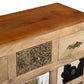 COWHIDE & MANGO HARDWOOD CHEST OF 10 DRAWERS 2 DOORS BOHO PATCHWORK  BEACHSIDE HAMPTONS - MyChocolateWood