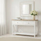 CHRISTA HAMPTON SOLID ACACIA 2-DRAWER CONSOLE TABLE HALL TABLE LIGHT OAK/WHITE - MyChocolateWood