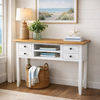 Dagenham Rustic Recycled Elm Console Table in Natural & White - Chocolate Wood