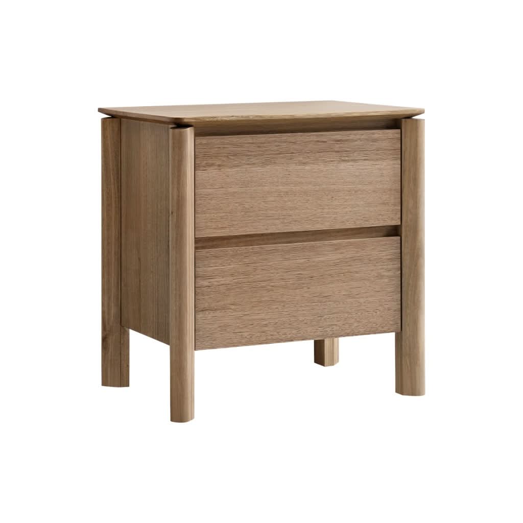 AKSEL MESSMATE TIMBER 42DRAWER BEDSIDE TABLE LIGHT SMOKE - MyChocolateWood