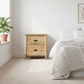 FITAN SOLID OAK 2-DRAWER BEDSIDE TABLE NATURAL - MyChocolateWood