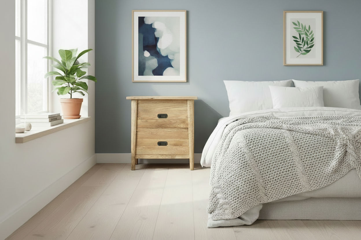 FITAN SOLID OAK 2-DRAWER BEDSIDE TABLE NATURAL - MyChocolateWood