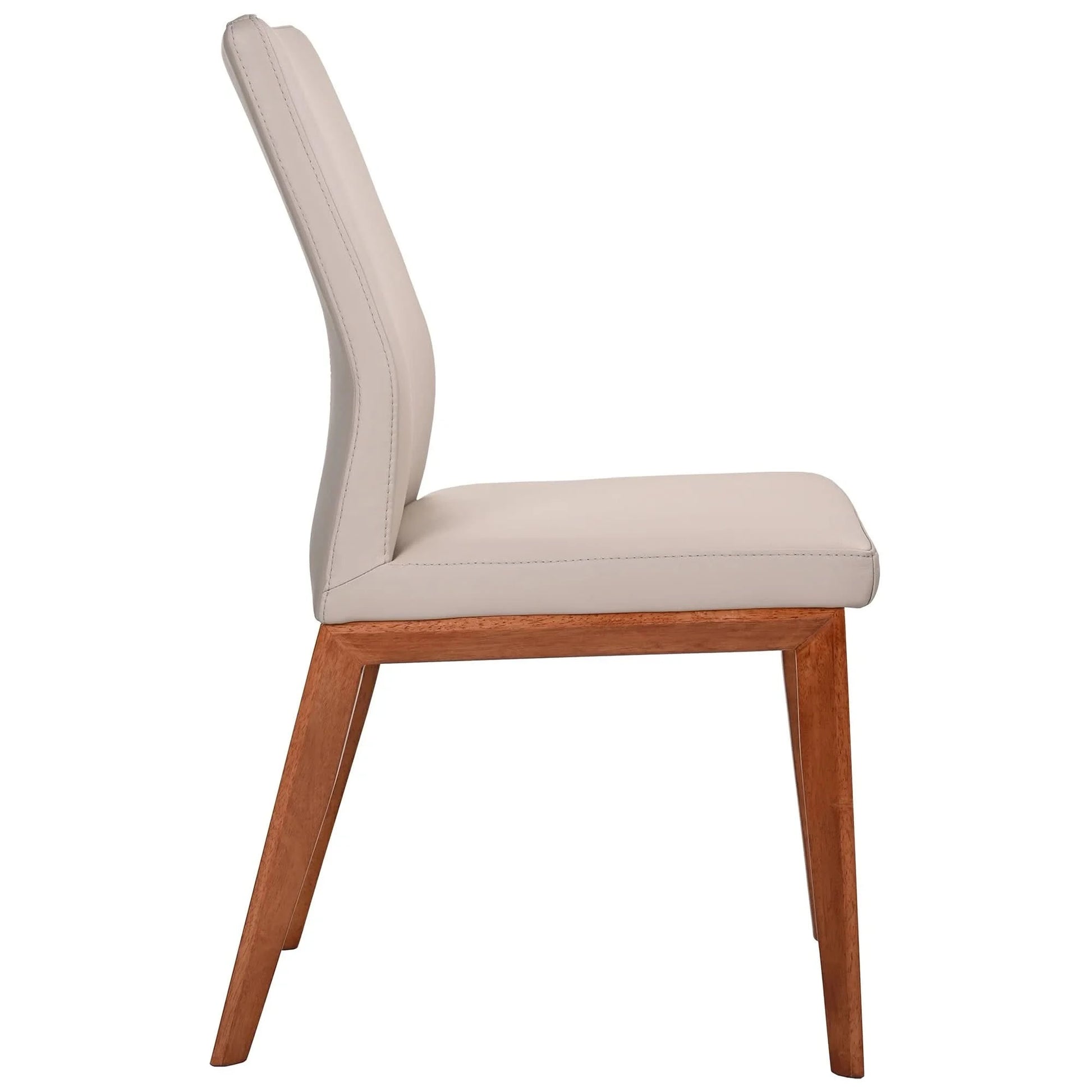 OAKLEY LEATHER DINING CHAIR LIGHT MOCHA/BLACKWOOD - MyChocolateWood