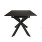 Dark grey CHARIS ceramic glass dining table extension by MyChocolateWood, showing the sleek surface and extendable design.