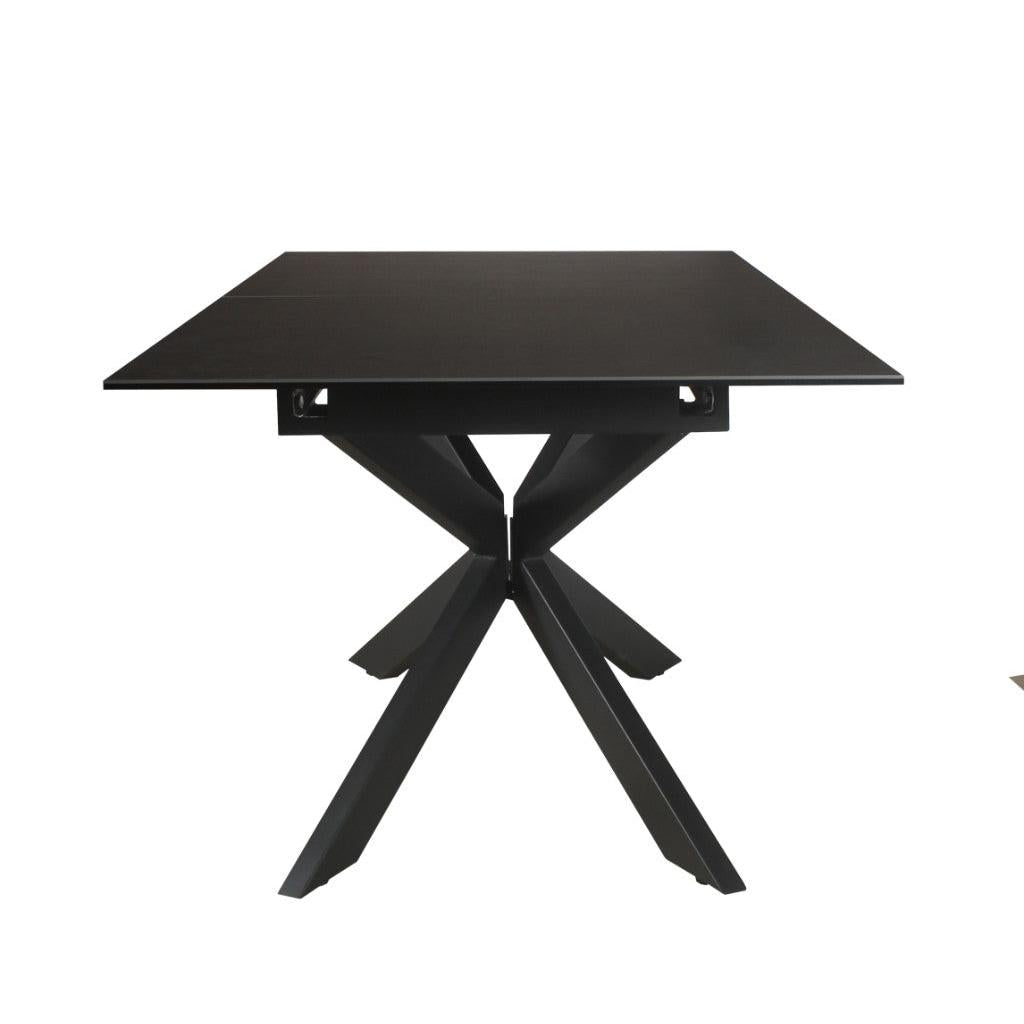 Dark grey CHARIS ceramic glass dining table extension by MyChocolateWood, showing the sleek surface and extendable design.