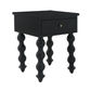 CAROLYN MINDI WOOD 1-DRAWER BEDSIDE TABLE BLACK - MyChocolateWood